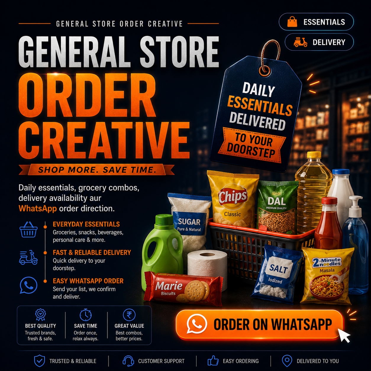 General Store WhatsApp Order Creative