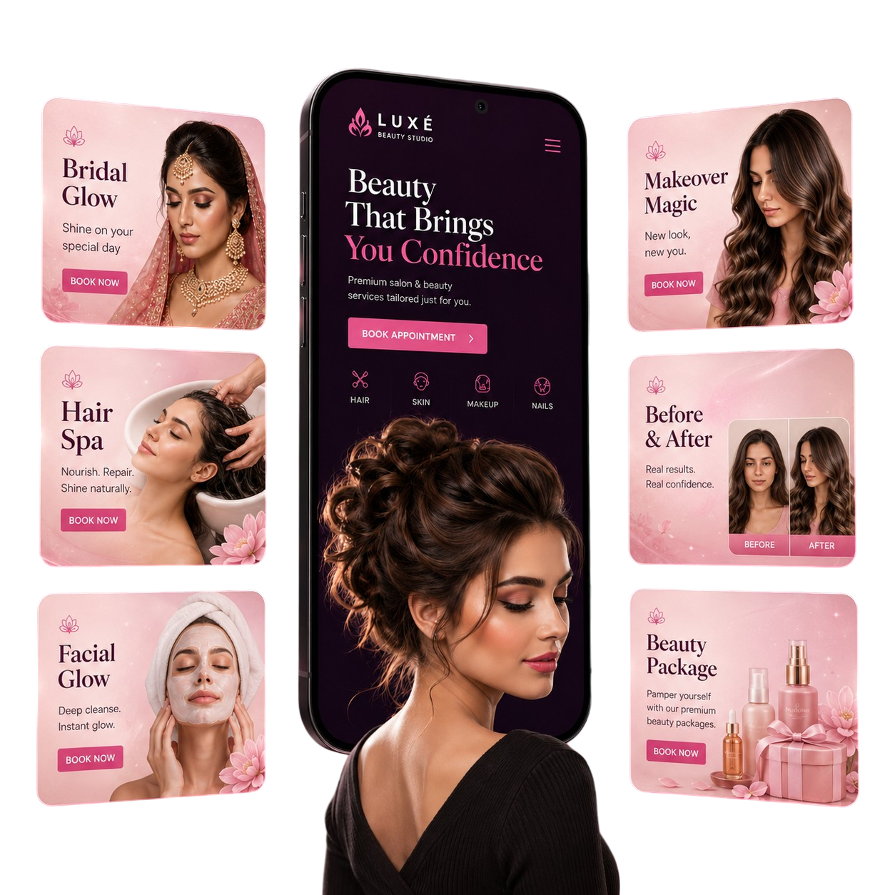 Beauty salon booking prachar system visual
