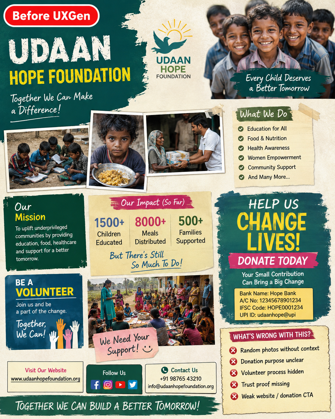 Before UXGen NGO awareness random posting creative