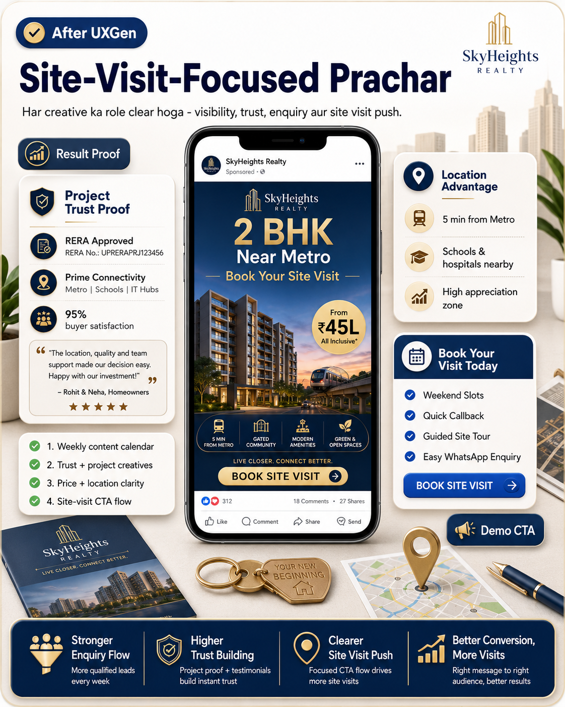 After UXGen real estate site-visit focused creative