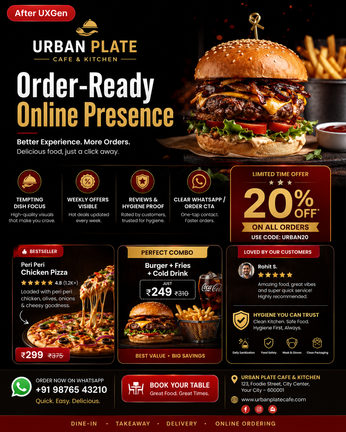 After UXGen restaurant cafe booking-ready creative