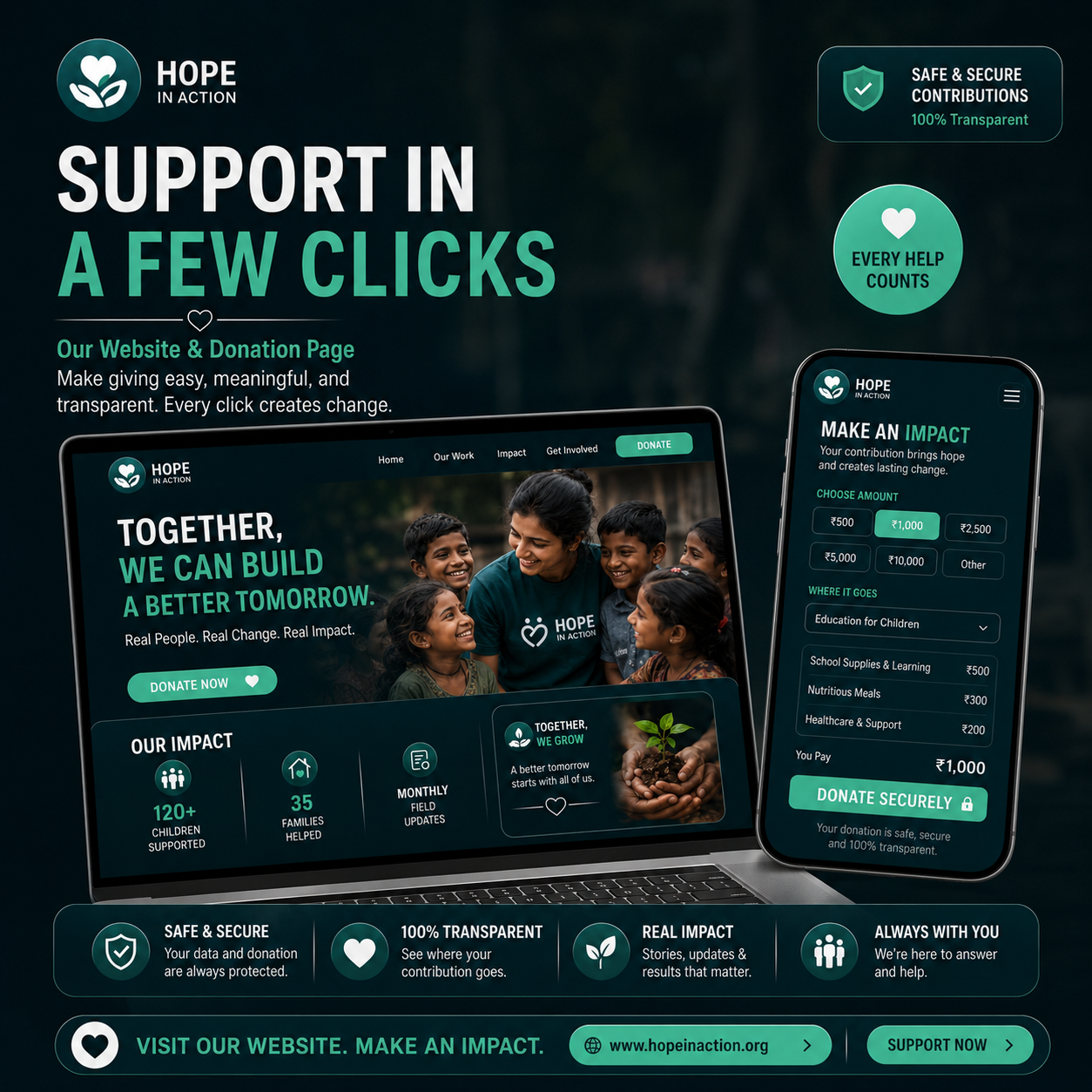 NGO Website Donation Page Creative